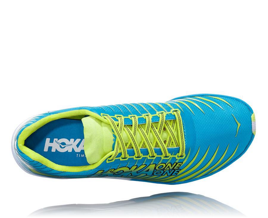 Hoka One One Spikes Damske Modre/Zelene - EVO XC - 86570-RNXU